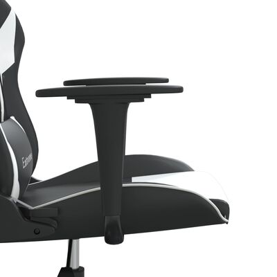 vidaXL Igraća stolica od umjetne kože crno-bijela