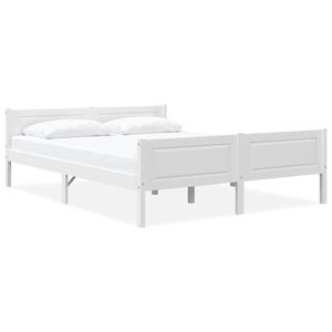 vidaXL Okvir za krevet od masivne borovine bijeli 120 x 200 cm