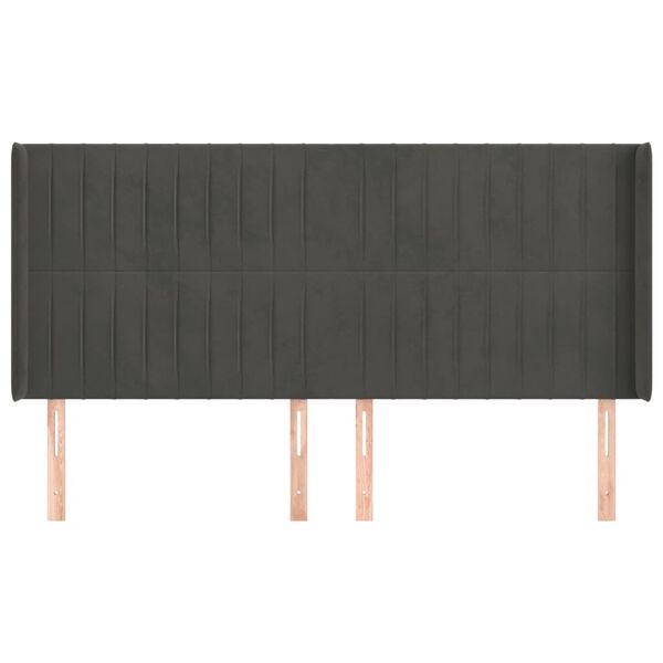 vidaXL Uzglavlje s u&scaron;ima tamnosivo 183x16x118/128 cm bar&scaron;unasto