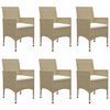 vidaXL 7-dijelni vrtni blagovaonski set bež