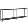 vidaXL Konzolni stol crni 200 x 35 x 75,5 cm od kaljenog stakla