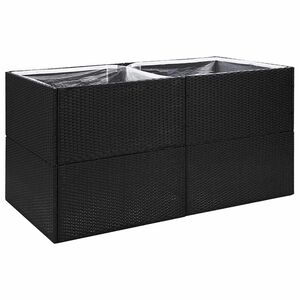 vidaXL Vrtna sadilica crna 157 x 80 x 80 cm od poliratana