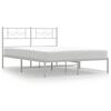 vidaXL Metalni okvir za krevet s uzglavljem bijeli 140 x 190 cm