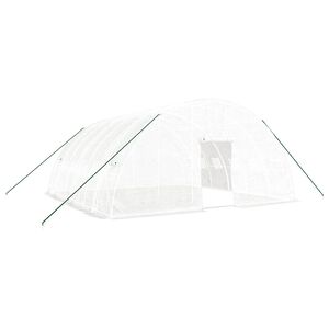 vidaXL Staklenik s čeličnim okvirom bijeli 36 m&sup2; 6 x 6 x 2,85 m