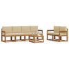 vidaXL Set vanjskih sofa 7 pcs Prirodna i bež Čvrsto drvo akacije