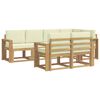 vidaXL Set vanjskih sofa s jastukom 7 pcs Bijela i krem Poliester