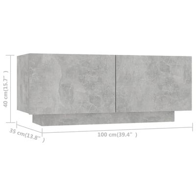 vidaXL TV ormarić siva boja betona 100 x 35 x 40 cm od iverice