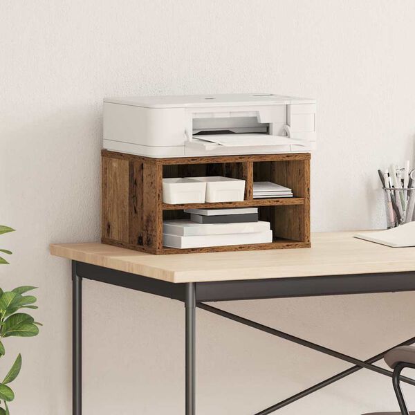 vidaXL Držač za printer Staro drvo 40 x 32 x 22,5 cm Konstruirano drvo