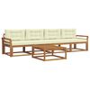 vidaXL Set vanjskih sofa 5 kom. Prirodna i krem