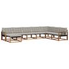 vidaXL Set vanjskih sofa s jastukom 8 pcs Prirodna i svijetlo siva