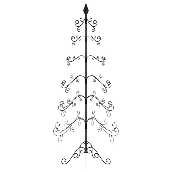 vidaXL Metalno ukrasno božićno drvce crno 215 cm