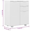 vidaXL Komoda visoki sjaj bijela 71 x 35 x 80 cm od konstruiranog drva