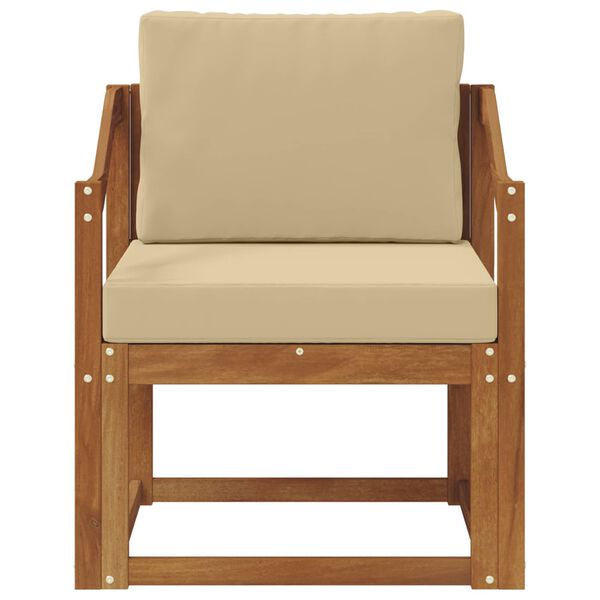 vidaXL Vanjski kauč Čvrsto drvo akacije i poliester Prirodna