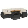 vidaXL 6-dijelni set vrtnih sofa s jastucima crni od poliratana