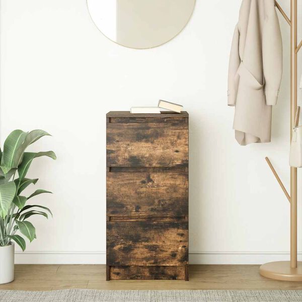 vidaXL Komoda boja dimljenog hrasta 37,5x35x76 cm konstruirano drvo