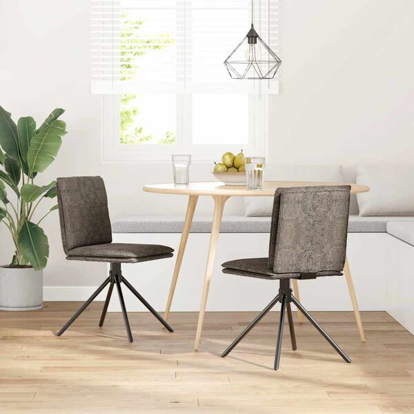 vidaXL Blagovaonska stolica Tamno siva umjetna antilop koža