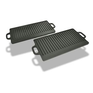 vidaXL Grill Tava s Dva Lica 2 kom Lijevano Željezo 38x23 cm