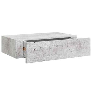 vidaXL Zidna polica s ladicom siva boja betona 40 x 23,5 x 10 cm MDF
