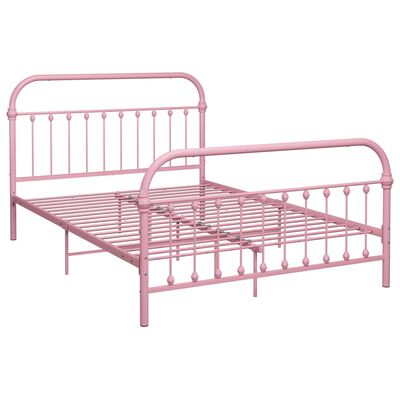 vidaXL Okvir za krevet ružičasti metalni 120 x 200 cm