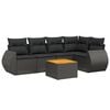 vidaXL 6-dijelni set vrtnih sofa s jastucima crni od poliratana
