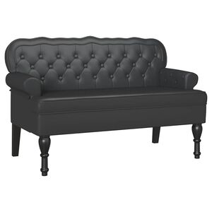 vidaXL Chesterfield klupa Crna 119,5 x 64,5 x 75 cm Lažna koža