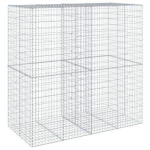 vidaXL Gabionska ko&scaron;ara s poklopcem 200x100x200 cm pocinčano željezo