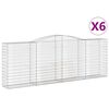 vidaXL Lučne gabionske ko&scaron;are 6 kom 400x50x140/160cm pocinčano željezo