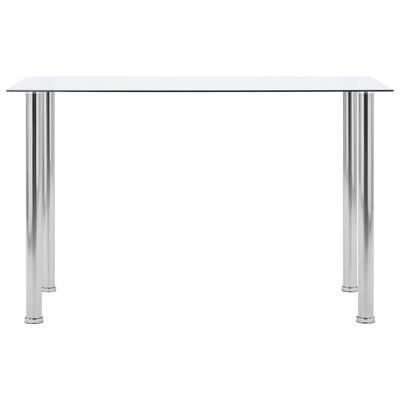 vidaXL Blagovaonski stol prozirni 120 x 60 x 75 cm od kaljenog stakla