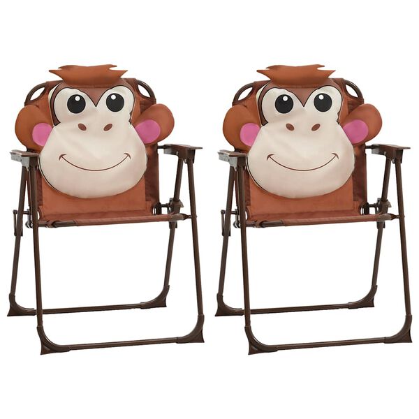 vidaXL 3-dijelni dječji vrtni bistro set sa suncobranom smeđi