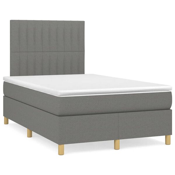 vidaXL Krevet box spring s madracem tamnosivi 120 x 190 cm tkanina