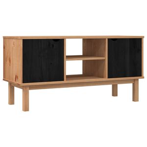 vidaXL TV stalak OTTA 113,5 x 43 x 57 cm Crna Masivna borovina