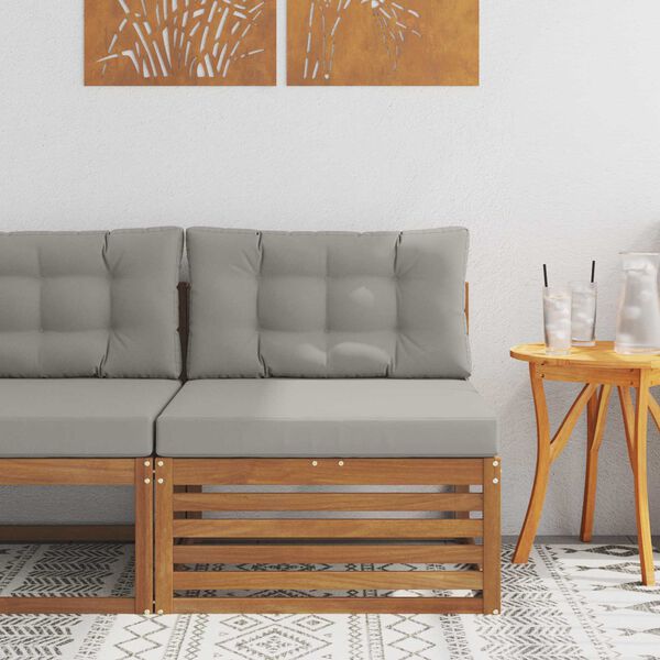 vidaXL Vanjska srednja sofa Čvrsto drvo akacije Prirodna