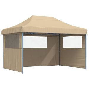 vidaXL &Scaron;ator za zabave 279 x 410 x 315 cm Bež Oxford tkanina