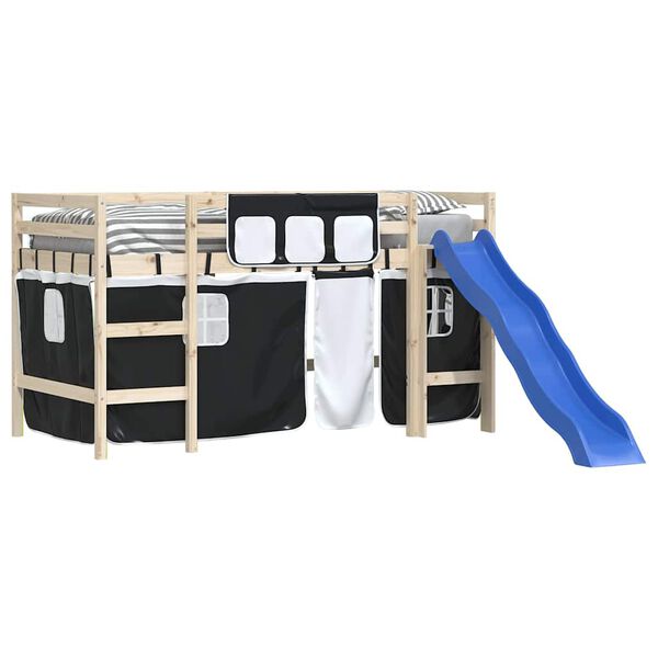 vidaXL Zavjese za krevet na kat bijelo-crne poliesterske