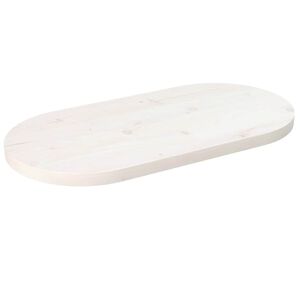 vidaXL Ploča za stol bijela 60x30x2,5 cm od masivne borovine ovalna