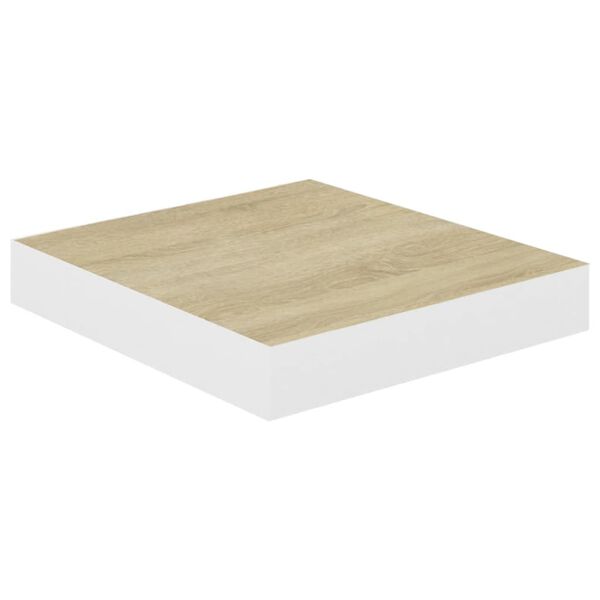 vidaXL Plutajuće zidne police 2 kom hrast i bijele 23x23,5x3,8 cm MDF