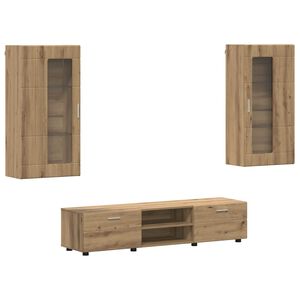 vidaXL Set TV komoda FLORIN 3 pcs Umjetnički hrast Konstruirano drvo