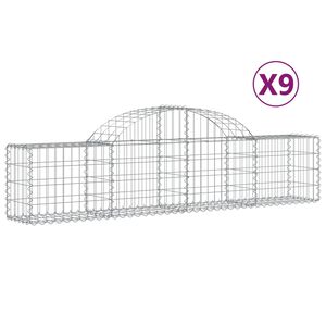 vidaXL Lučne gabionske ko&scaron;are 9 kom 200x30x40/60 cm pocinčano željezo