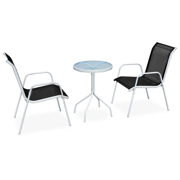 vidaXL 3-dijelni bistro set čelični crni