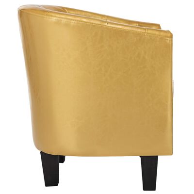 vidaXL Fotelja od umjetne kože sjajna zlatna