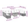 vidaXL Sjedeća garnitura za vrt 11 pcs bež i svjetlosiva Poli ratan
