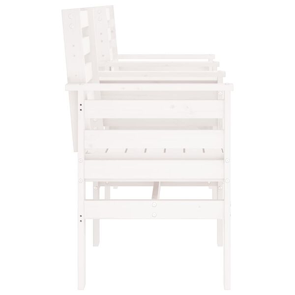 vidaXL Vrtna klupa sa stolom i 2 sjedala bijela od masivne borovine