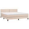 vidaXL Krevet box spring s madracem cappuccino 180x200 cm umjetna koža