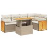 vidaXL 6-dijelni set vrtnih sofa s jastucima bež od poliratana