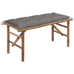 vidaXL Sklopiva vrtna klupa s jastukom 118 cm od bambusa