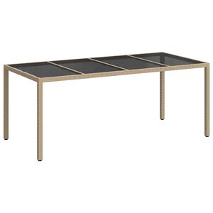 vidaXL Stol za vrt Bež 190 x 90 x 75 cm poliratan