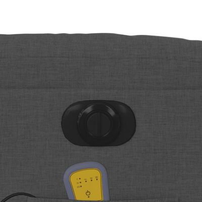 vidaXL Električni masažni naslonjač na podizanje od tkanine tamnosivi