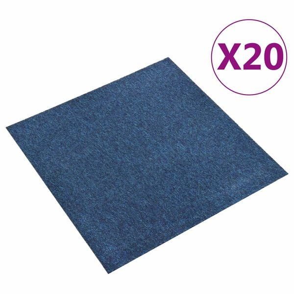 vidaXL Tepih 20 pcs Tamno plava 50 x 50 cm 100% Polipropilen