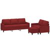 vidaXL 3-dijelni set sofa s jastucima crvena boja vina od tkanine