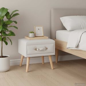 vidaXL Noćni ormarić bijeli 40 x 35 x 40 cm od umjetne kože